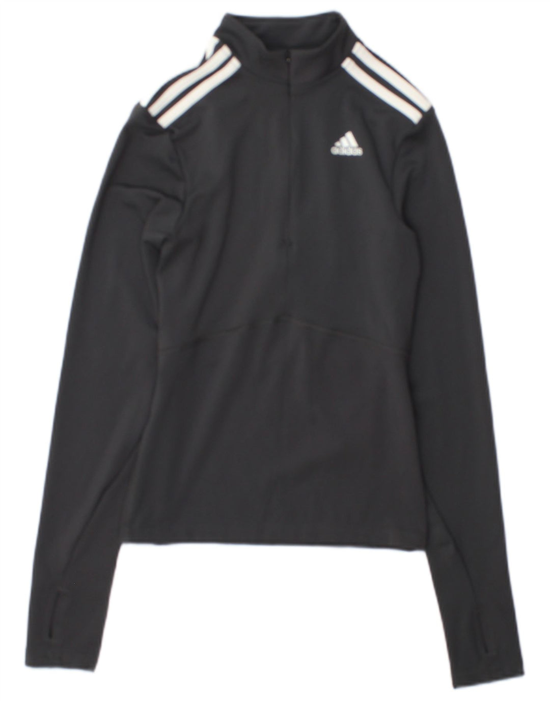 Top de trening Adidas pentru femei, cu fermoar și gât, UK 4/6 XS, gri, blocuri de culoare