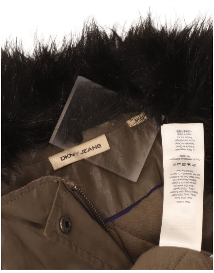 Pardesiu Dkny pentru femei UK 6 XS Khaki Ramie