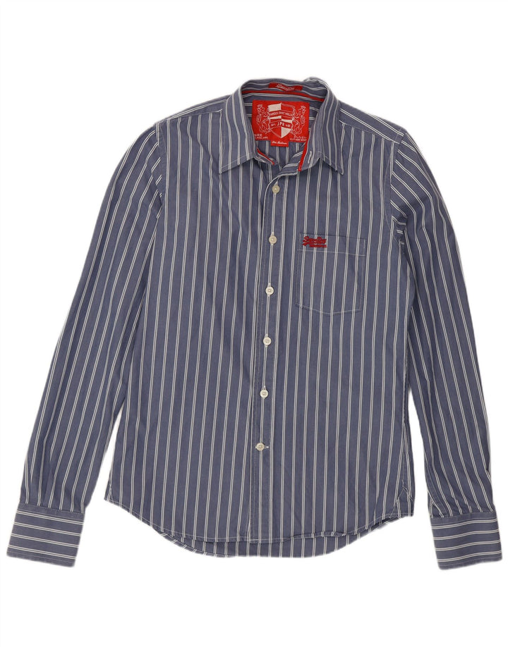 Cămașă pentru bărbați Superdry, bumbac cu dungi albastre medii