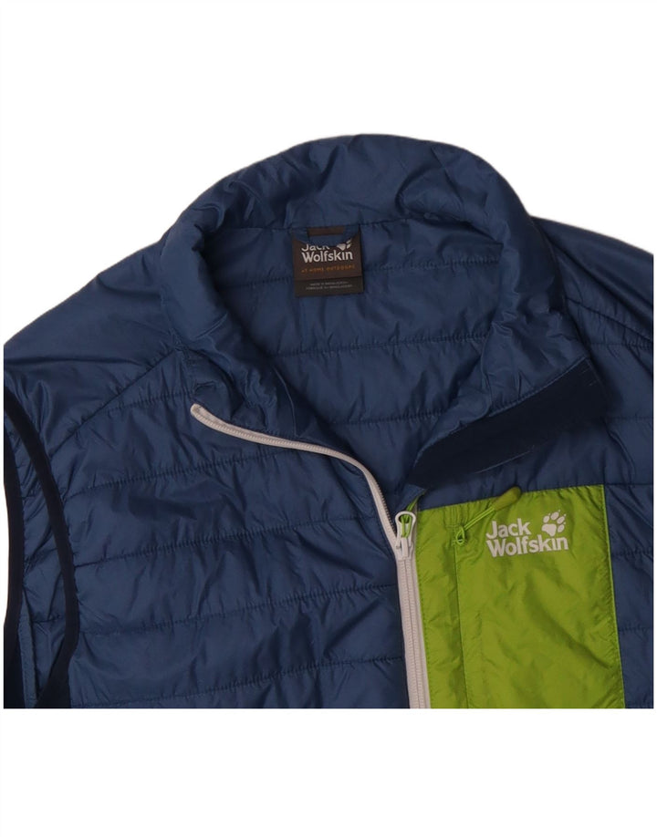 JACK WOLFSKIN Gilet căptușit pentru bărbați UK 40, mare, albastru, poliester color bloc