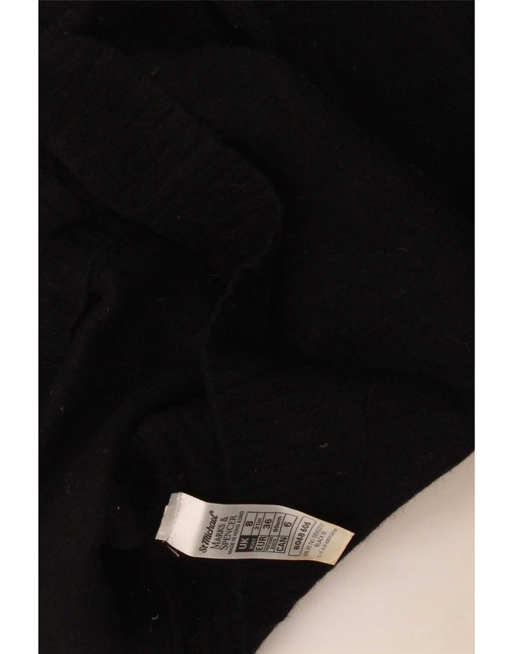 Pulover cardigan pentru femei Marks & Spencer UK 8 mic, negru, lana de miel