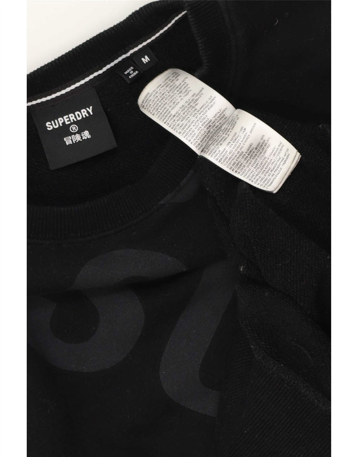 Pulover grafic Superdry pentru bărbați, bumbac mediu negru