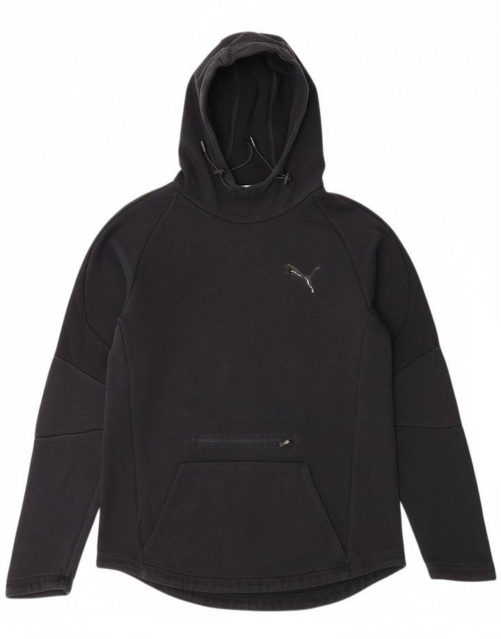 PUMA Mens Hoodie Jumper Small Navy Blue Cotton