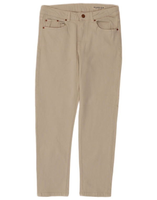 Marks & Spencer Pantaloni casual pentru femei, cu croiala relaxată, UK 10 Mici W28 L27 Beig