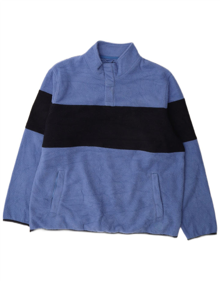 Pulover pentru bărbați Marks & Spencer, cu gât cu nasturi, fleece, XL, albastru