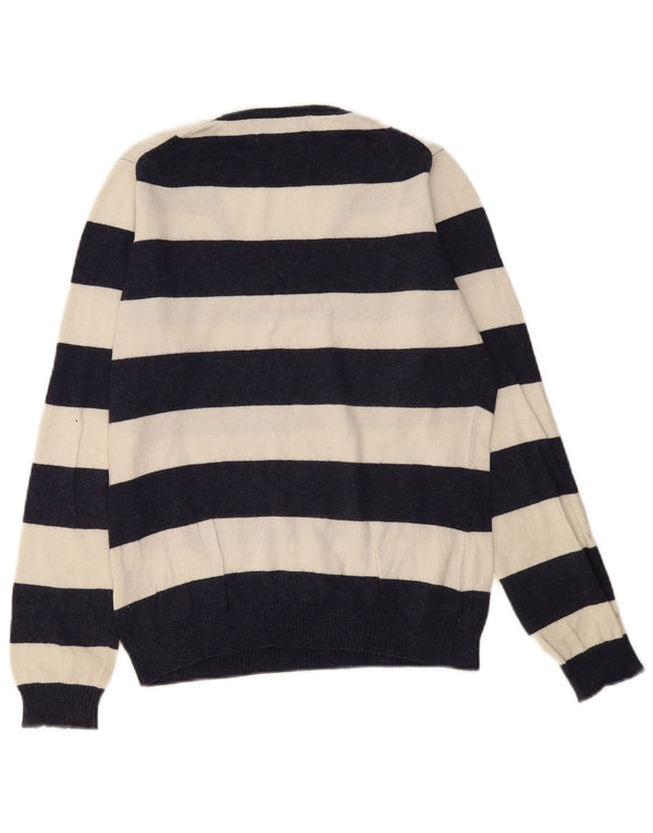 Crew Clothing Pulover pentru femei cu decolteu în V UK 12 Medium Bleumarin în dungi