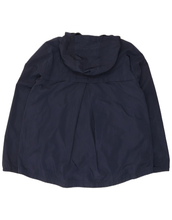 Tommy Hilfiger Womens Hooded Rain Jacket UK 16 Large Navy Blue Polyester