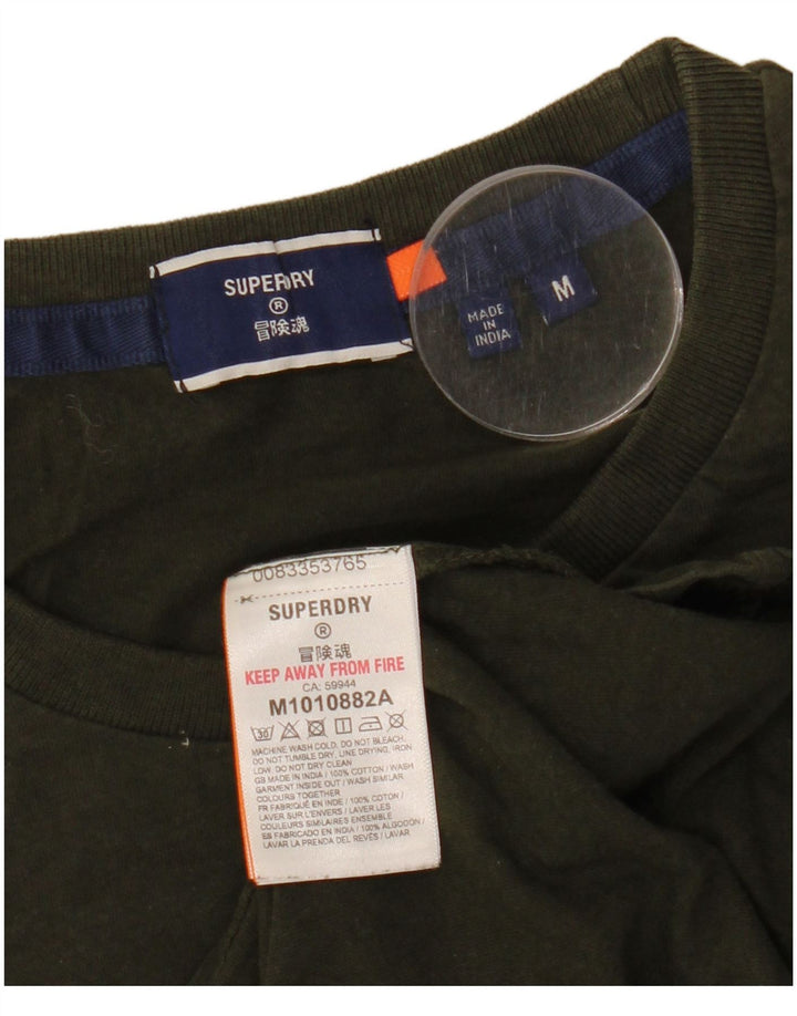 Tricou Superdry pentru bărbați Top din bumbac verde mediu