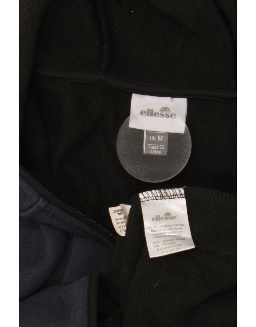 ELLESSE Hanorac pentru bărbați, cu fermoar și gât, din poliester mediu, albastru bleumarin