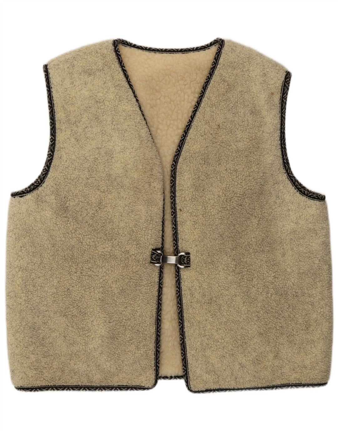 Gilet Sherpa pentru bărbați VINTAGE IT 52/54 XL Bej Lână Nouă