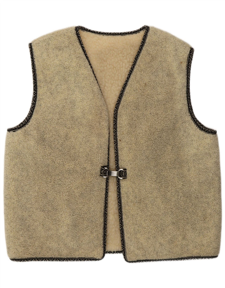 Gilet Sherpa pentru bărbați VINTAGE IT 52/54 XL Bej Lână Nouă
