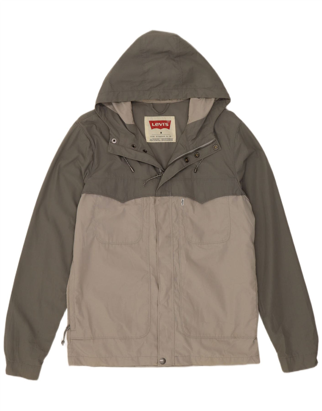 Jachetă de ploaie cu glugă Levi's pentru bărbați UK 38 Medium Green Colorblock Poliester