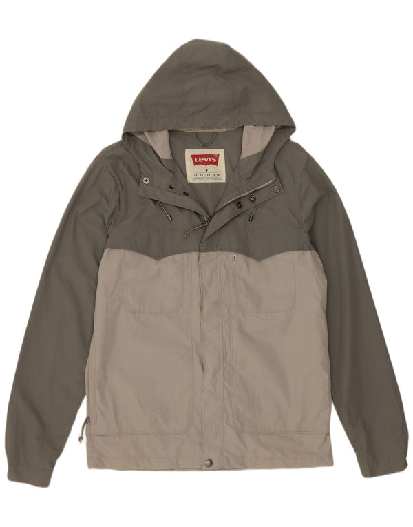 Jachetă de ploaie cu glugă Levi's pentru bărbați UK 38 Medium Green Colorblock Poliester