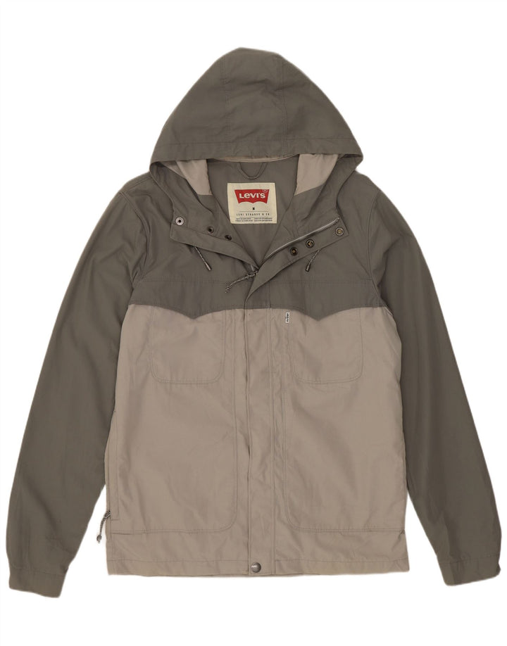 Jachetă de ploaie cu glugă Levi's pentru bărbați UK 38 Medium Green Colorblock Poliester