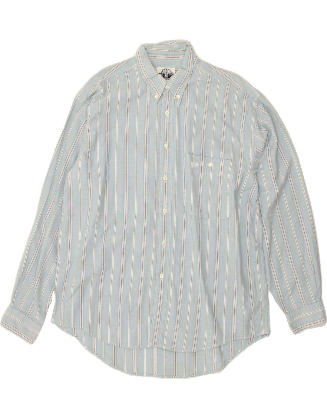 DOCKERS Mens Shirt XL Blue Striped Vintage Dockers and Second-Hand Dockers from Messina Hembry 