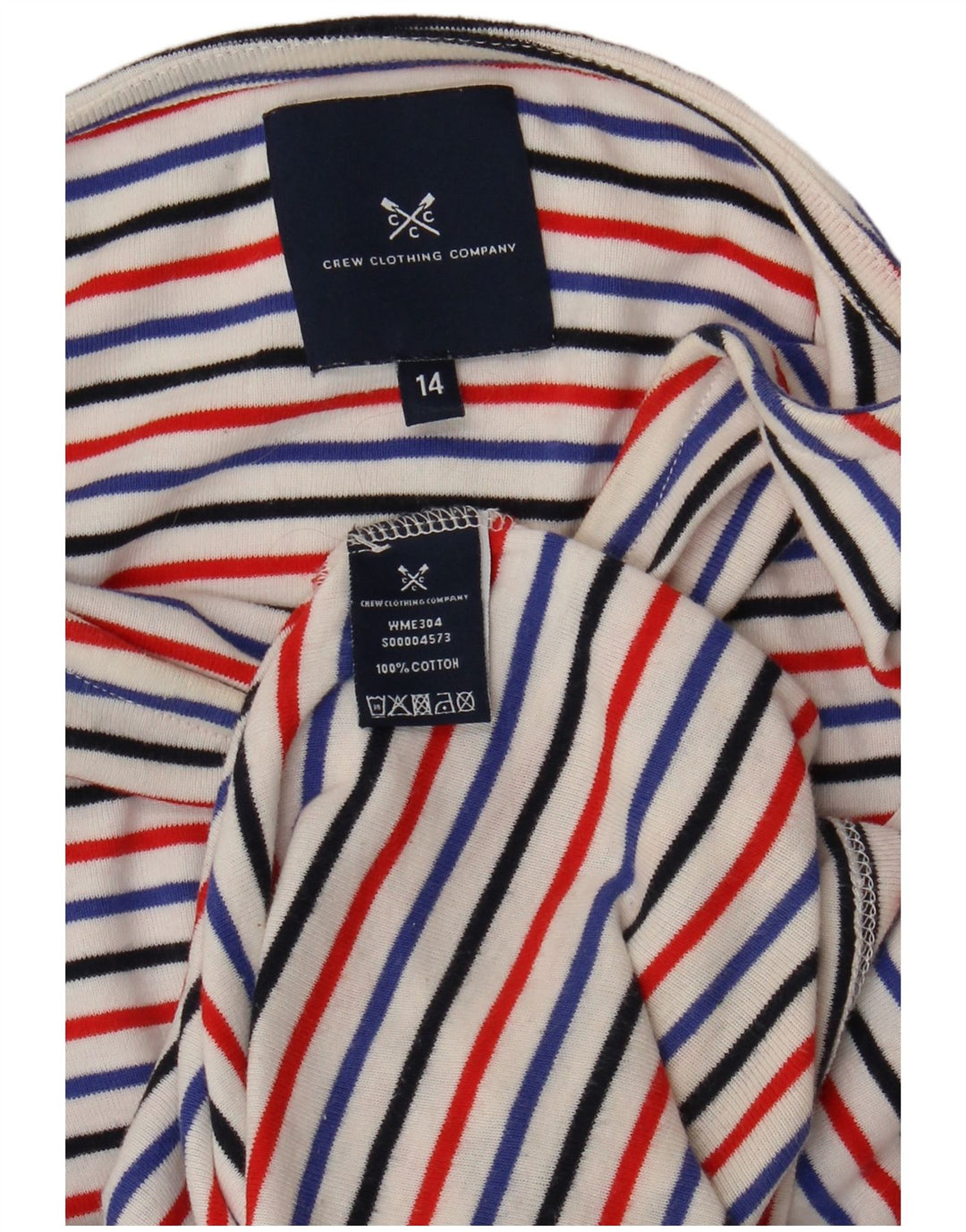 CREW CLOTHING Tricou pentru femei Top UK 14 Medium, multicolor, bumbac cu dungi