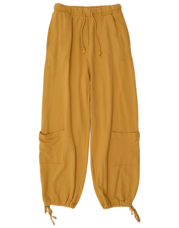 Pantaloni de trening cargo pentru femei Zara Joggeri UK 14 Bumbac galben mare