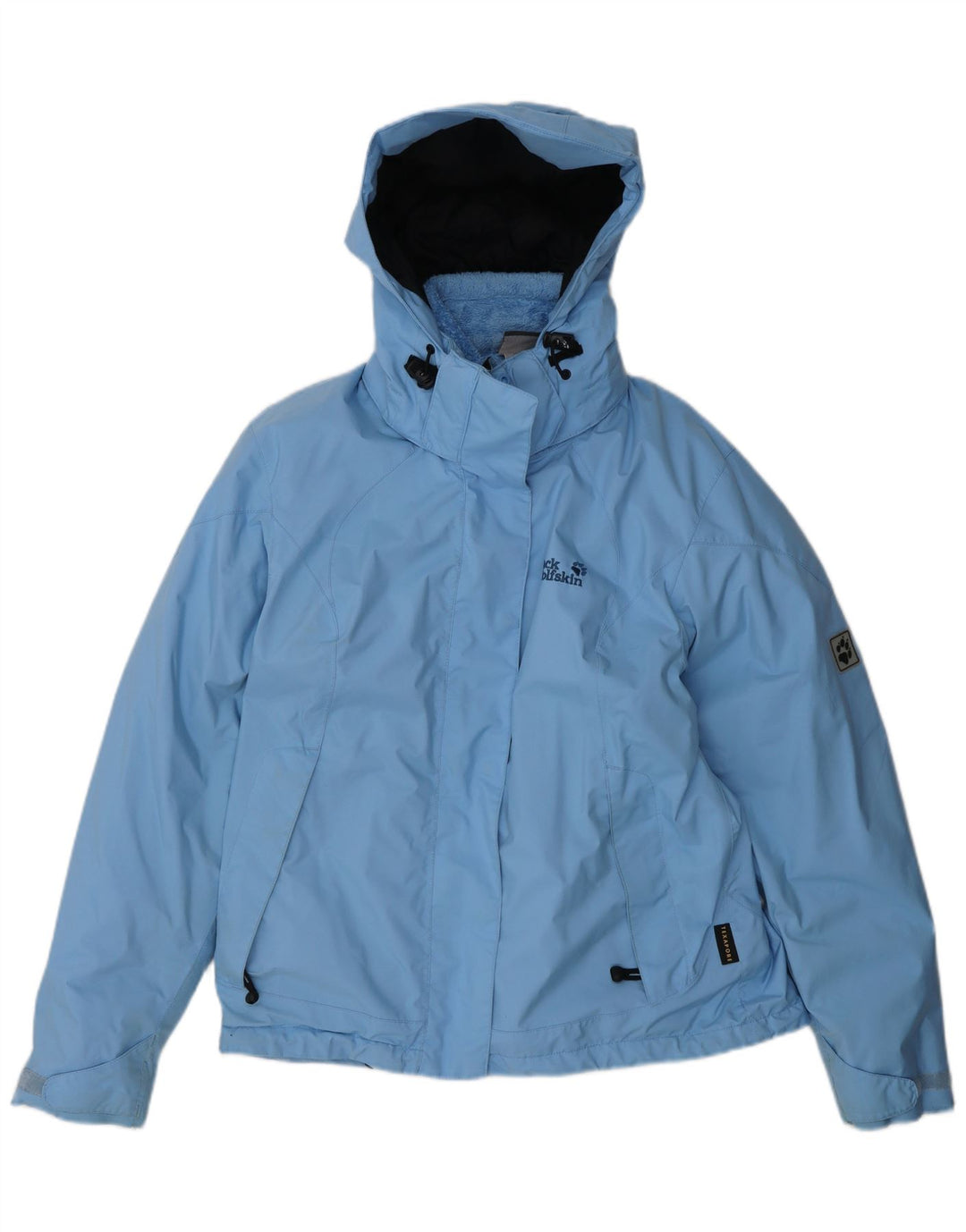 JACK WOLFSKIN Jachetă de vânt cu glugă pentru femei UK 12 Poliester albastru mediu