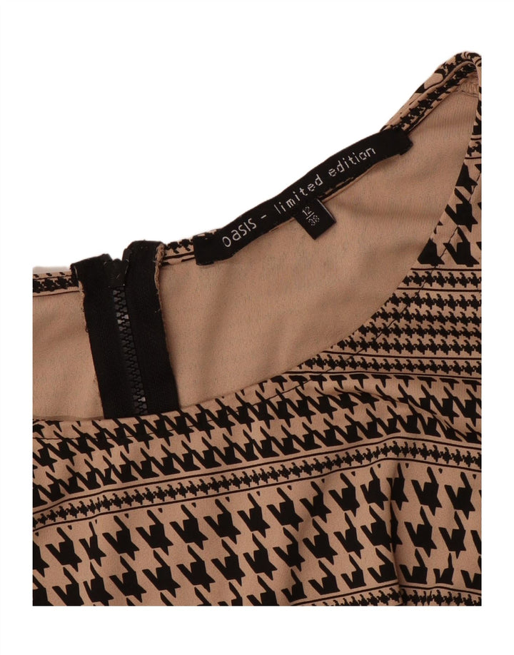Bluză Oasis pentru femei UK 12 Medium Beige Houndstooth