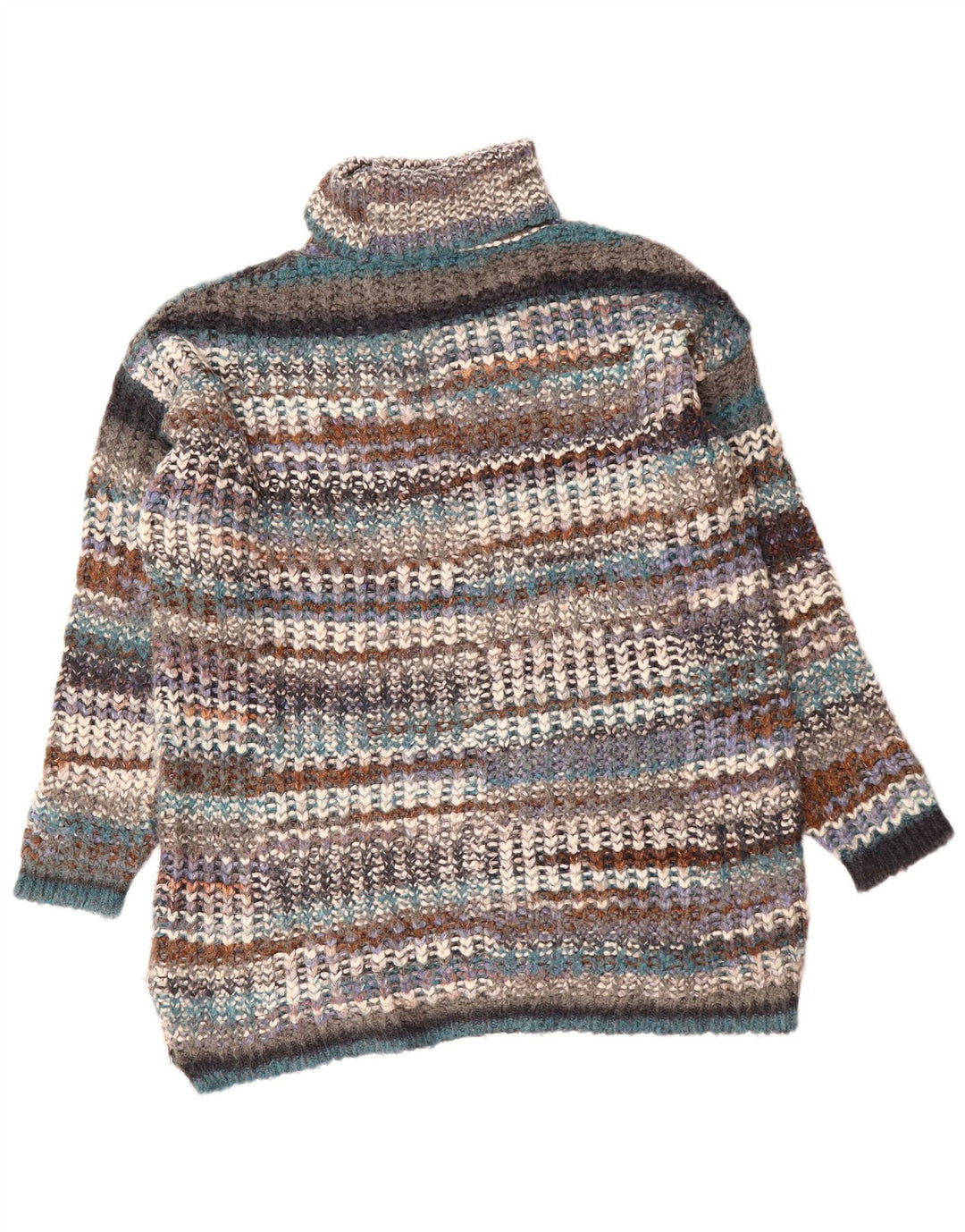 Pulover cu gât rulat ZARA pentru femei UK 14 Medium, multicolore, cu dungi