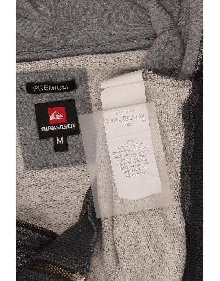 Pulover Quiksilver Premium pentru bărbați, cu fermoar, bumbac, gri mediu