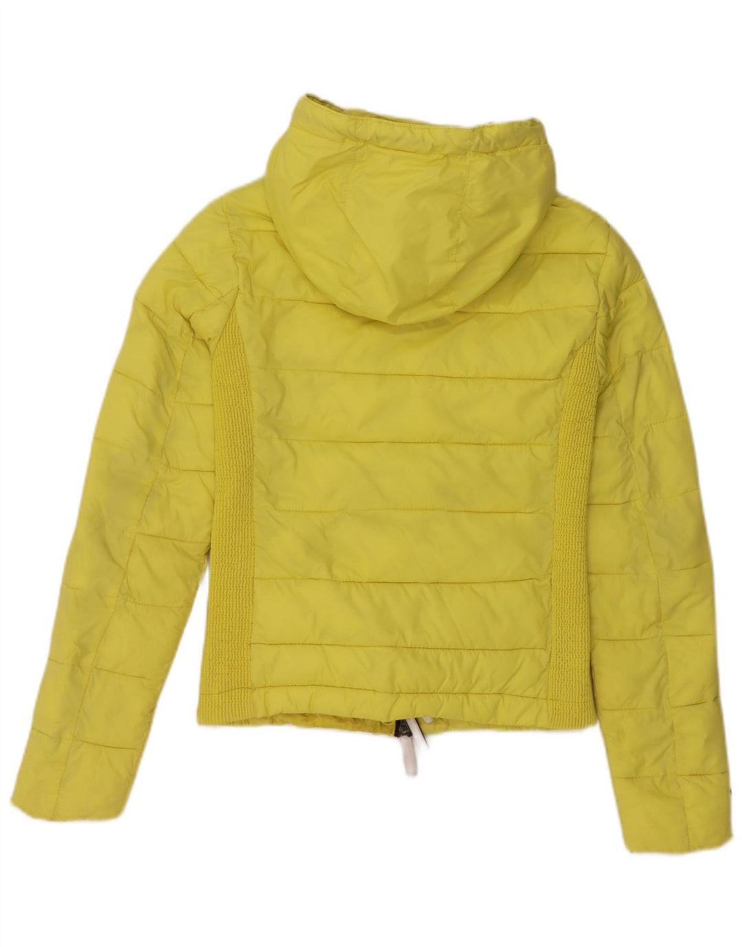 SUPERDRY Jachetă căptușită cu glugă pentru femei UK 14 Nailon galben mediu