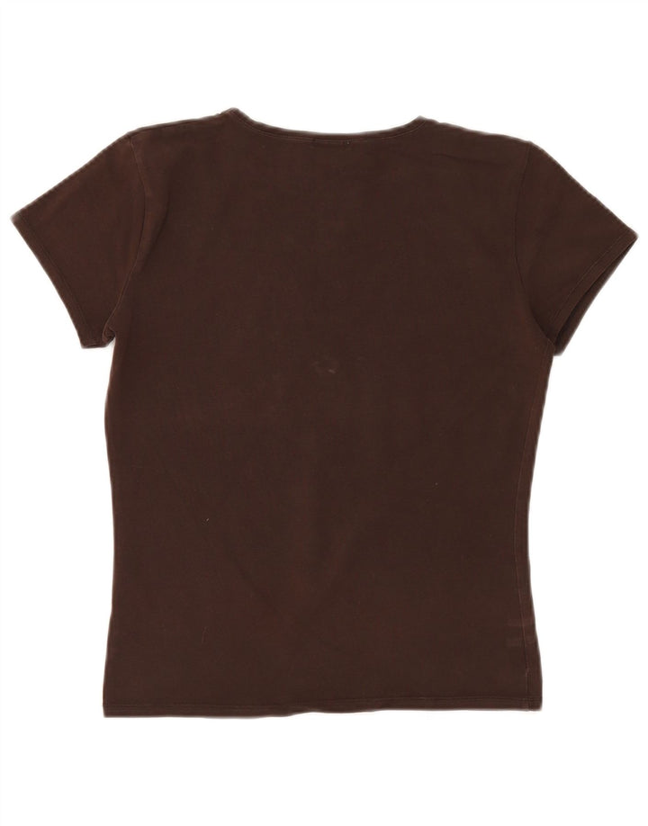 MASSIMO DUTTI Tricou pentru femei Top UK 14 Mare Bumbac maro