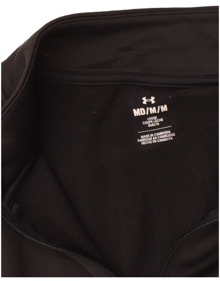 Pulover pentru bărbați Under Armour, cu fermoar și gât, poliester mediu negru