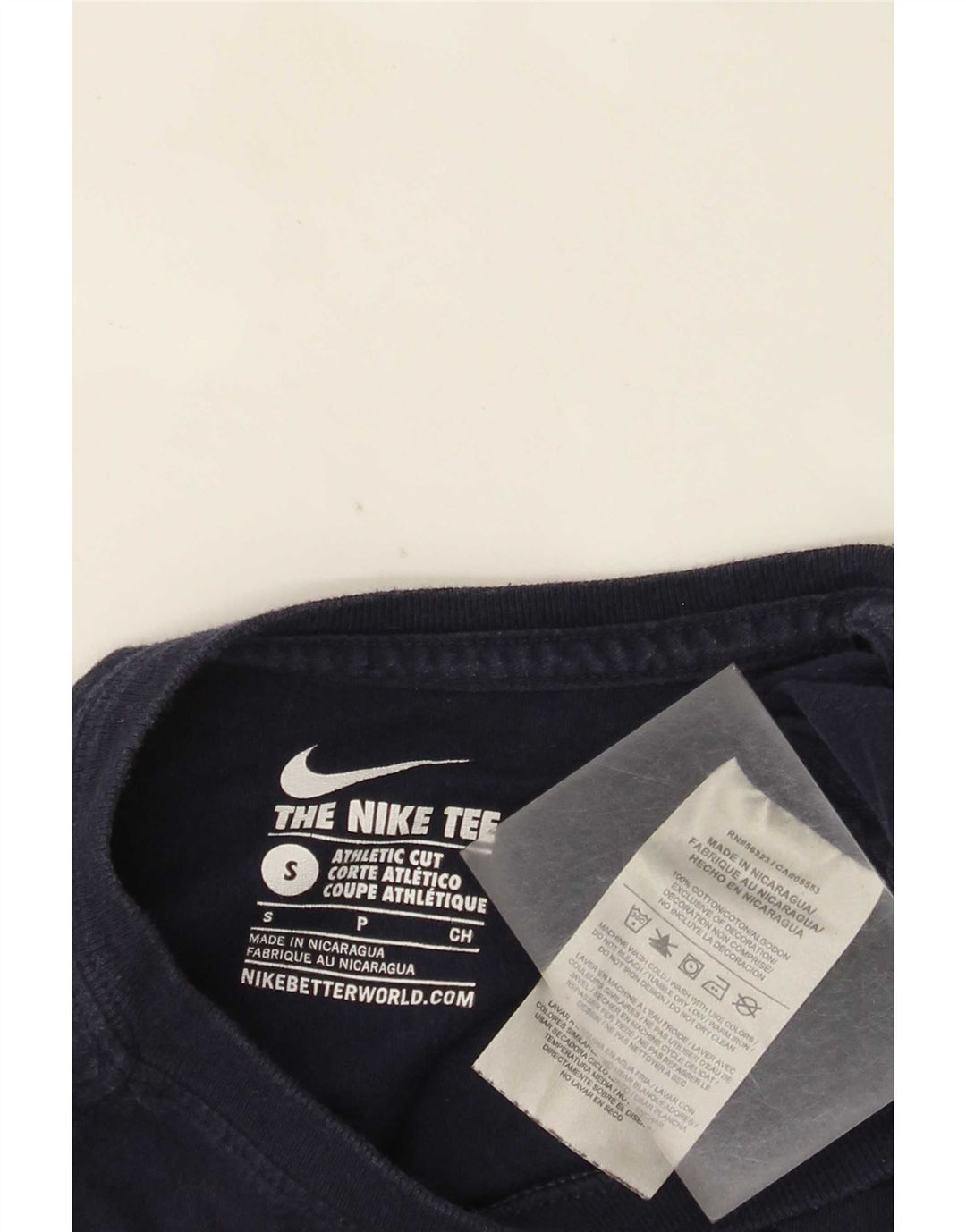 Tricou cu croi atletic Nike pentru bărbați Top mic din bumbac bleumarin
