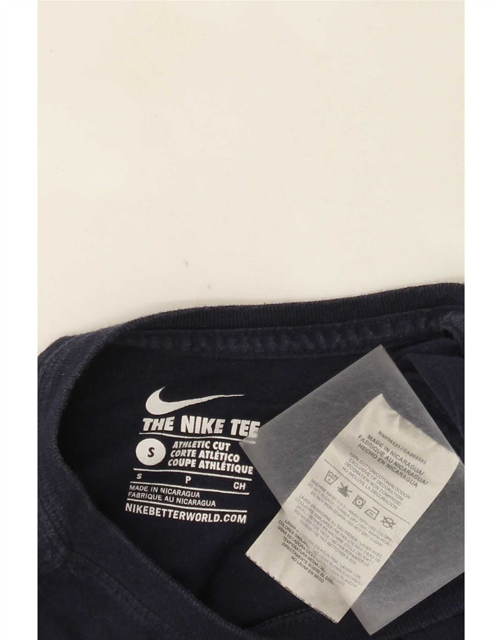 Tricou cu croi atletic Nike pentru bărbați Top mic din bumbac bleumarin