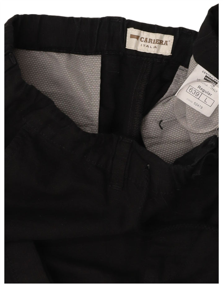 CARRERA Pantaloni scurți chino VERONA pentru bărbați, mari W36, bumbac negru