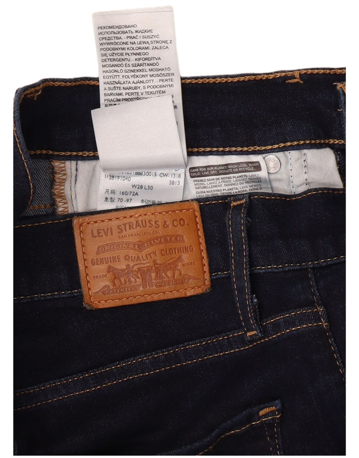 Blugi drepti cu talie înaltă pentru femei LEVI'S 724 W28 L26 bumbac bleumarin