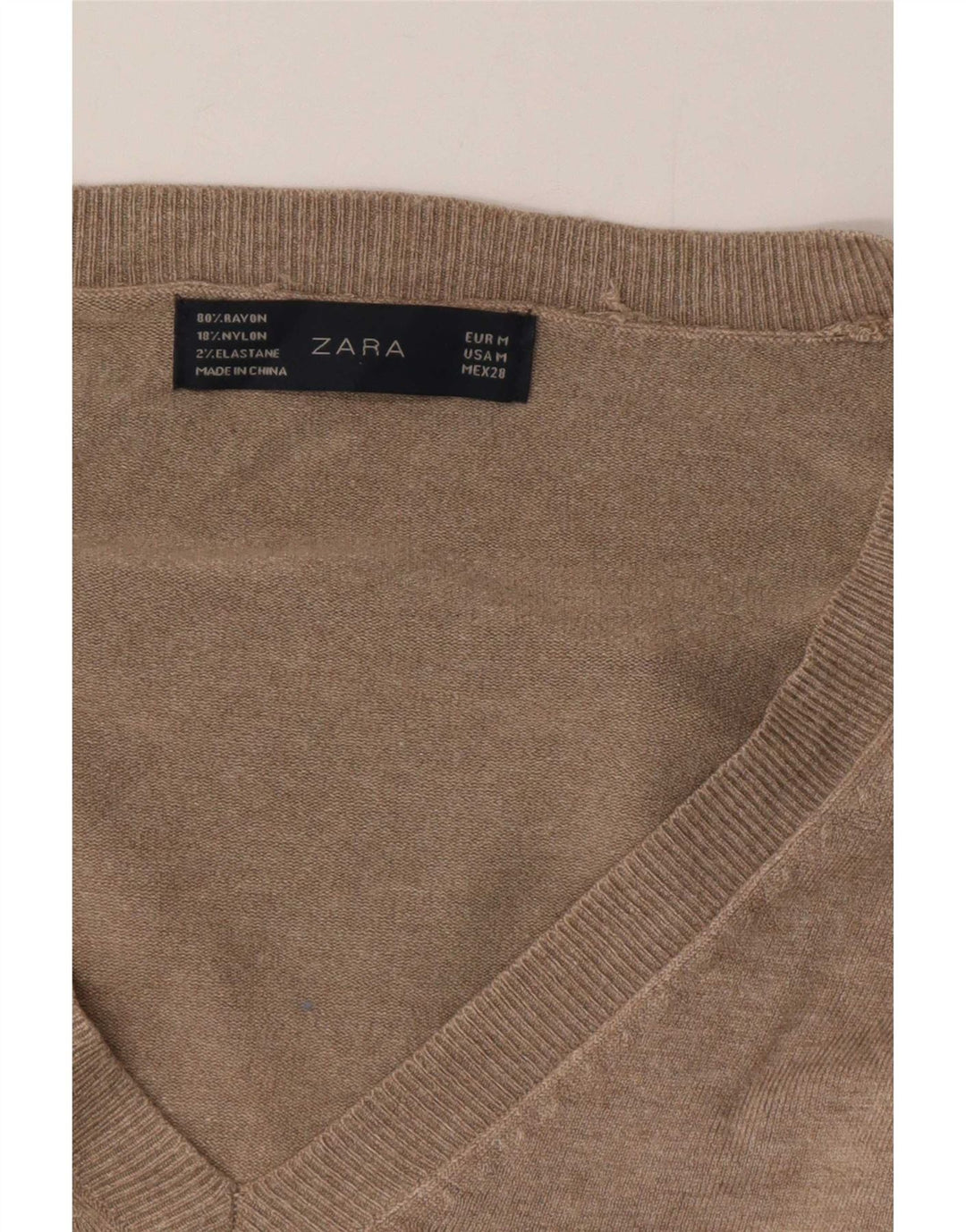 Pulover cu decolteu în V Zara pentru femei UK 14, raion gri mediu