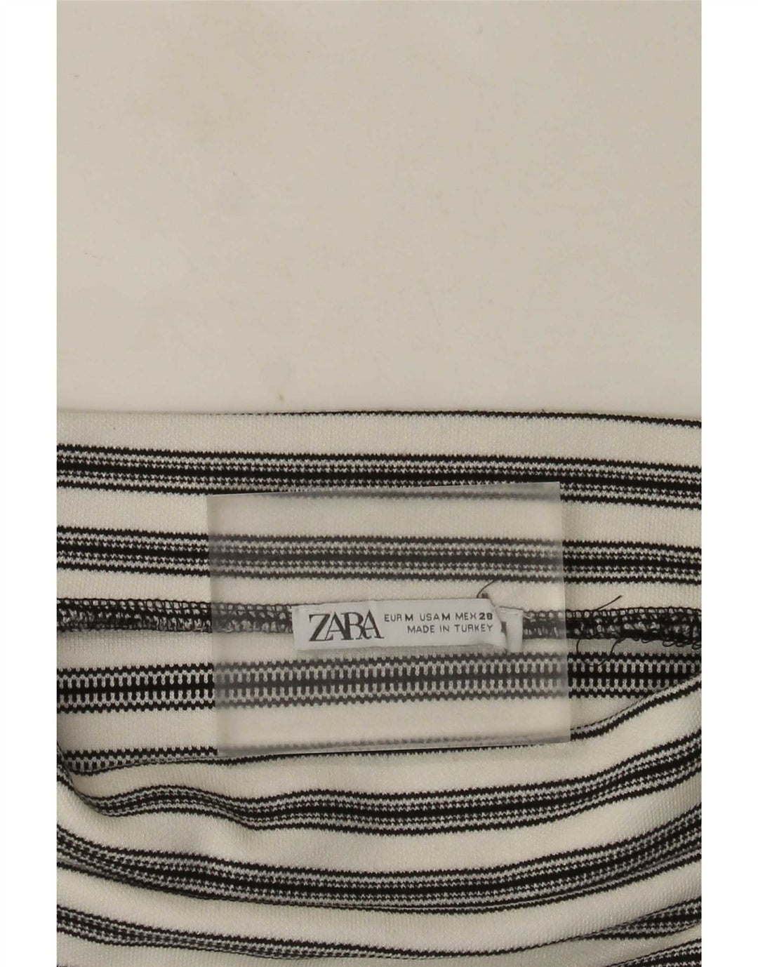 Top cu umeri decupați pentru femei Zara UK 12 Medium White Striped