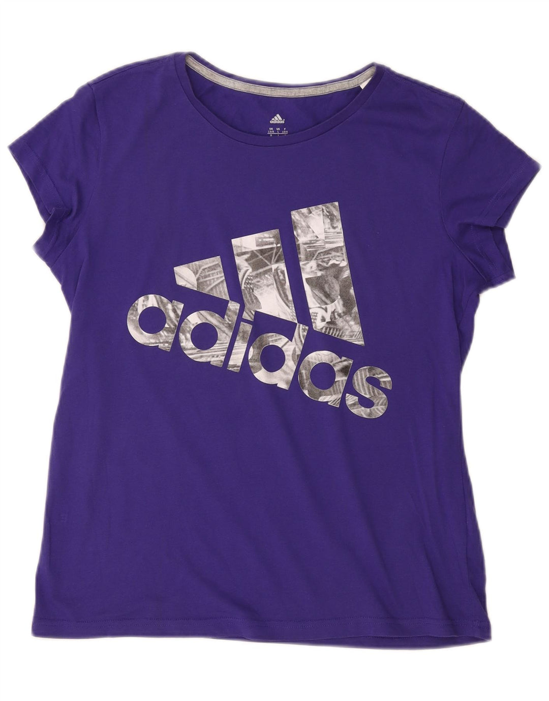 Tricou cu grafic Climalite ADIDAS pentru femei, Marea Britanie 16/18, bumbac mare violet