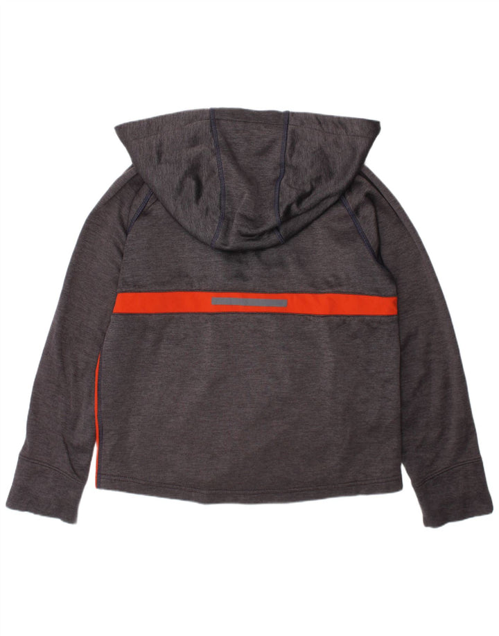 Pulover Russell Athletic pentru fete, cu fermoar, 7-8 ani, poliester, gri mediu