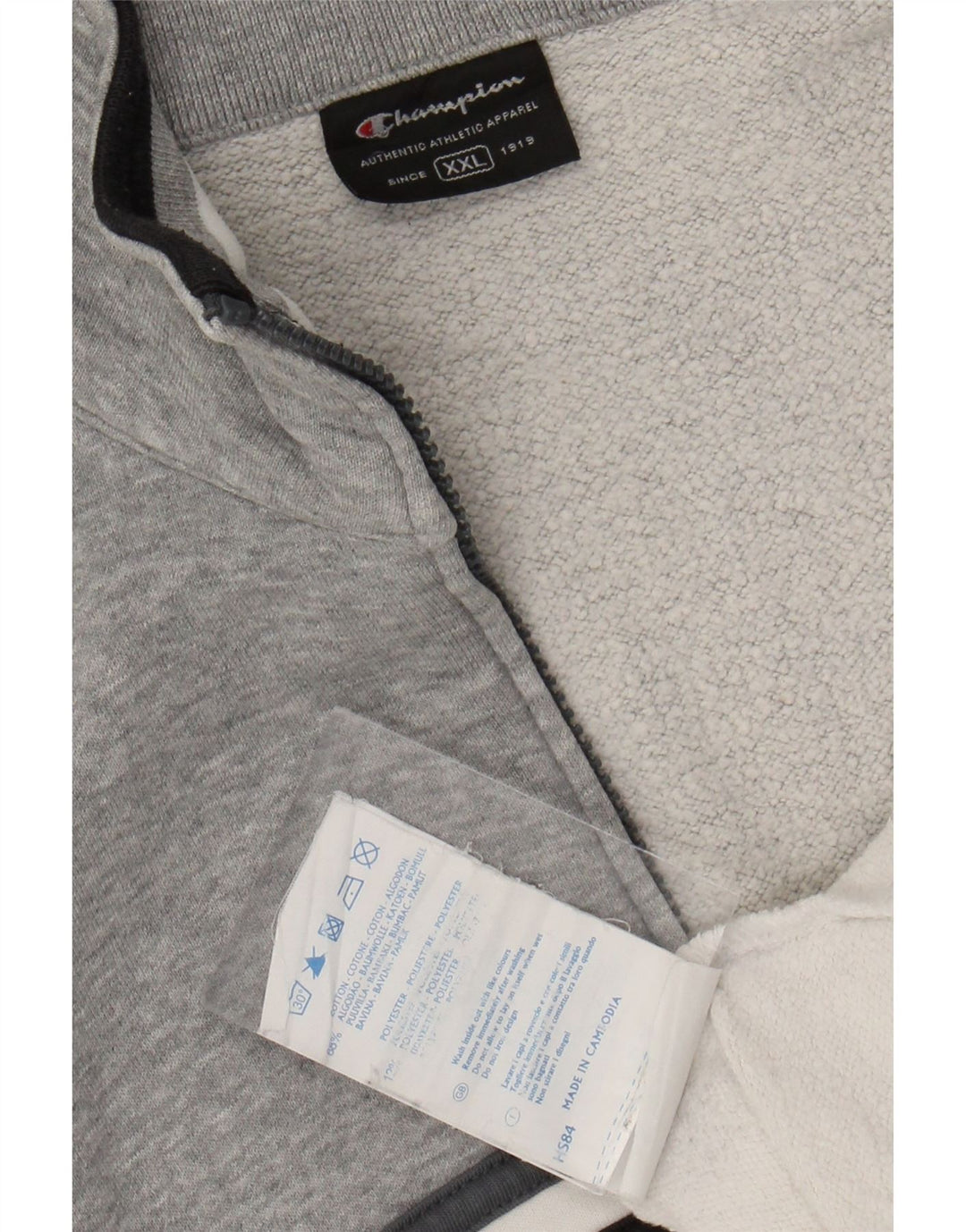 Jachetă de trening pentru bărbați CHAMPION, bumbac color bloc alb 2XL