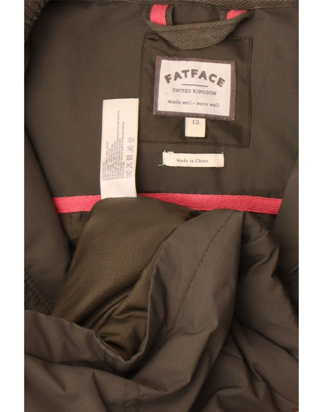 Palton căptușit pentru femei Fat Face UK 12 Medium Khaki Nylon