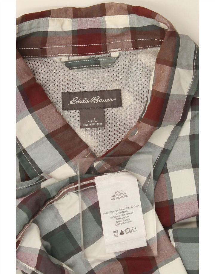 Cămașă cu mânecă scurtă pentru bărbați EDDIE BAUER, bumbac cu carouri multicolore