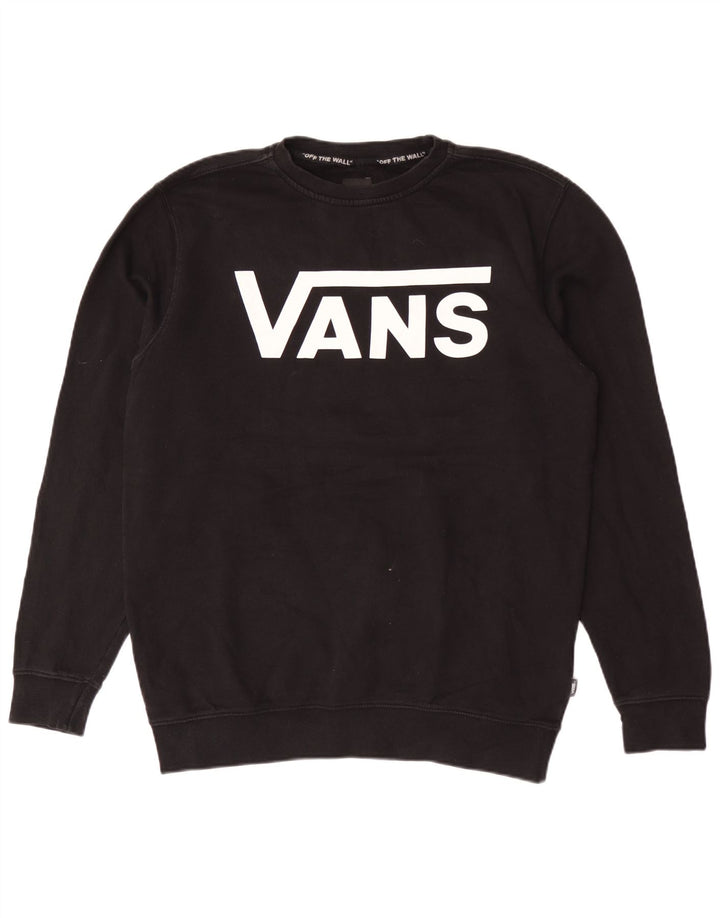 Hanorac grafic pentru bărbați Vans Pulover mediu bumbac negru