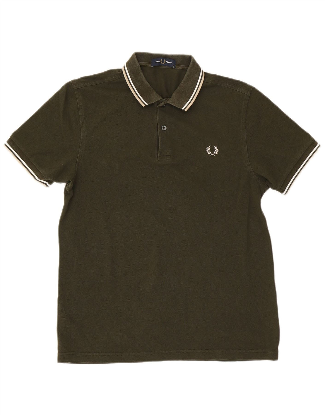 Cămașă polo Fred Perry pentru bărbați, bumbac kaki mediu