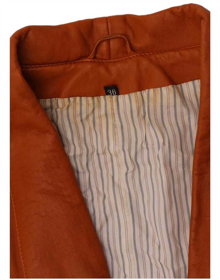 Palton din piele vintage pentru femei liliac EU 36 mic maro