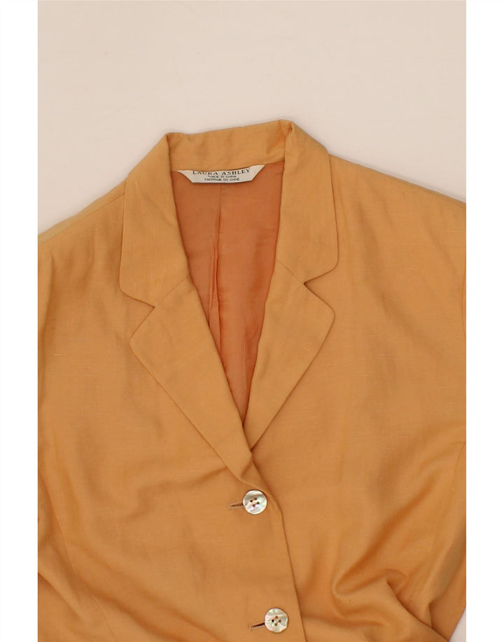 LAURA ASHLEY Womens Long Sleeve 3 Button Blazer Jacket UK 12 Medium Yellow Vintage Laura Ashley and Second-Hand Laura Ashley from Messina Hembry 