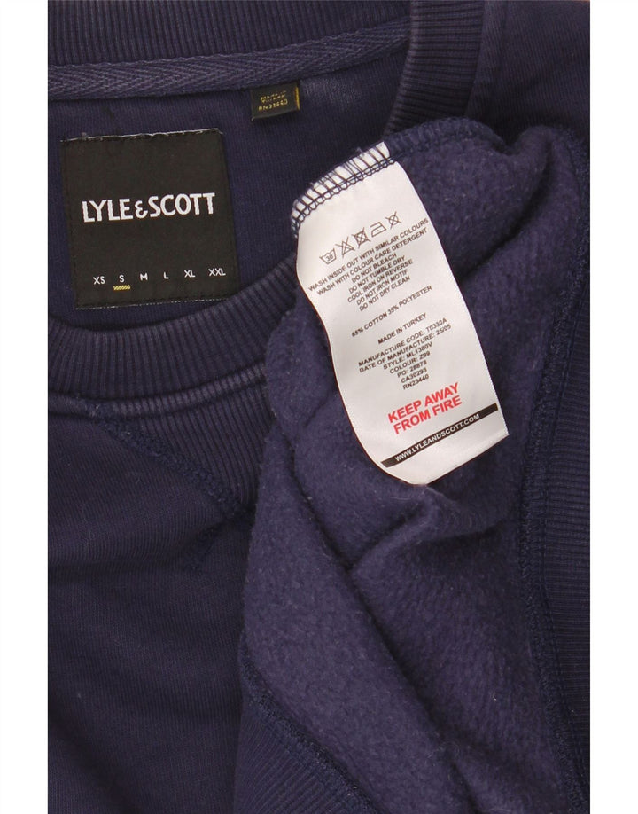Hanorac pentru bărbați Lyle & Scott Pulover mic din bumbac bleumarin
