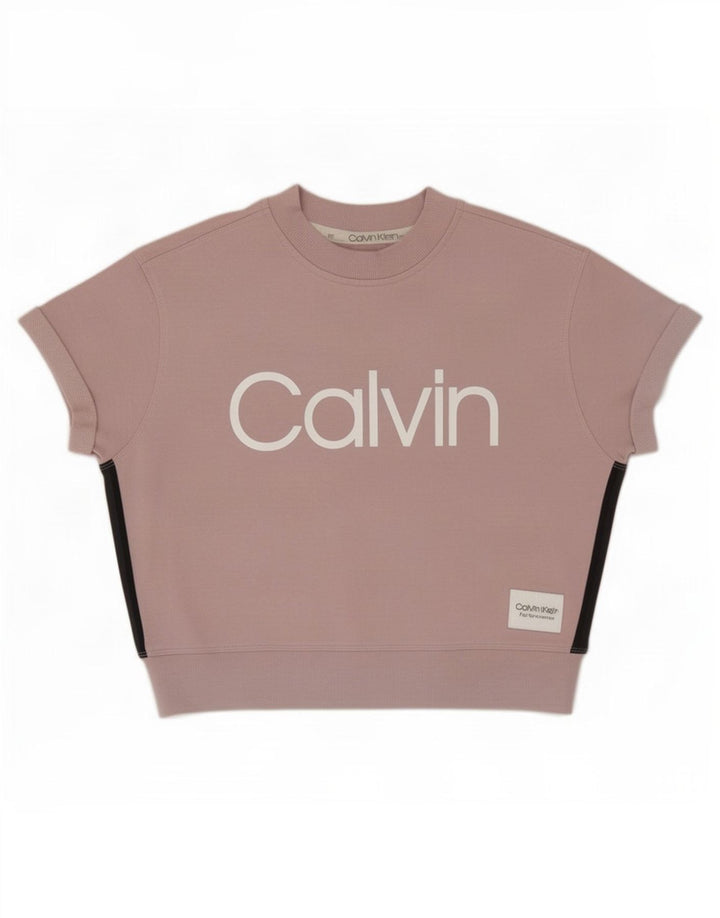 Pulover Calvin Klein pentru femei, cu grafic supradimensionat, UK 14, roz mediu