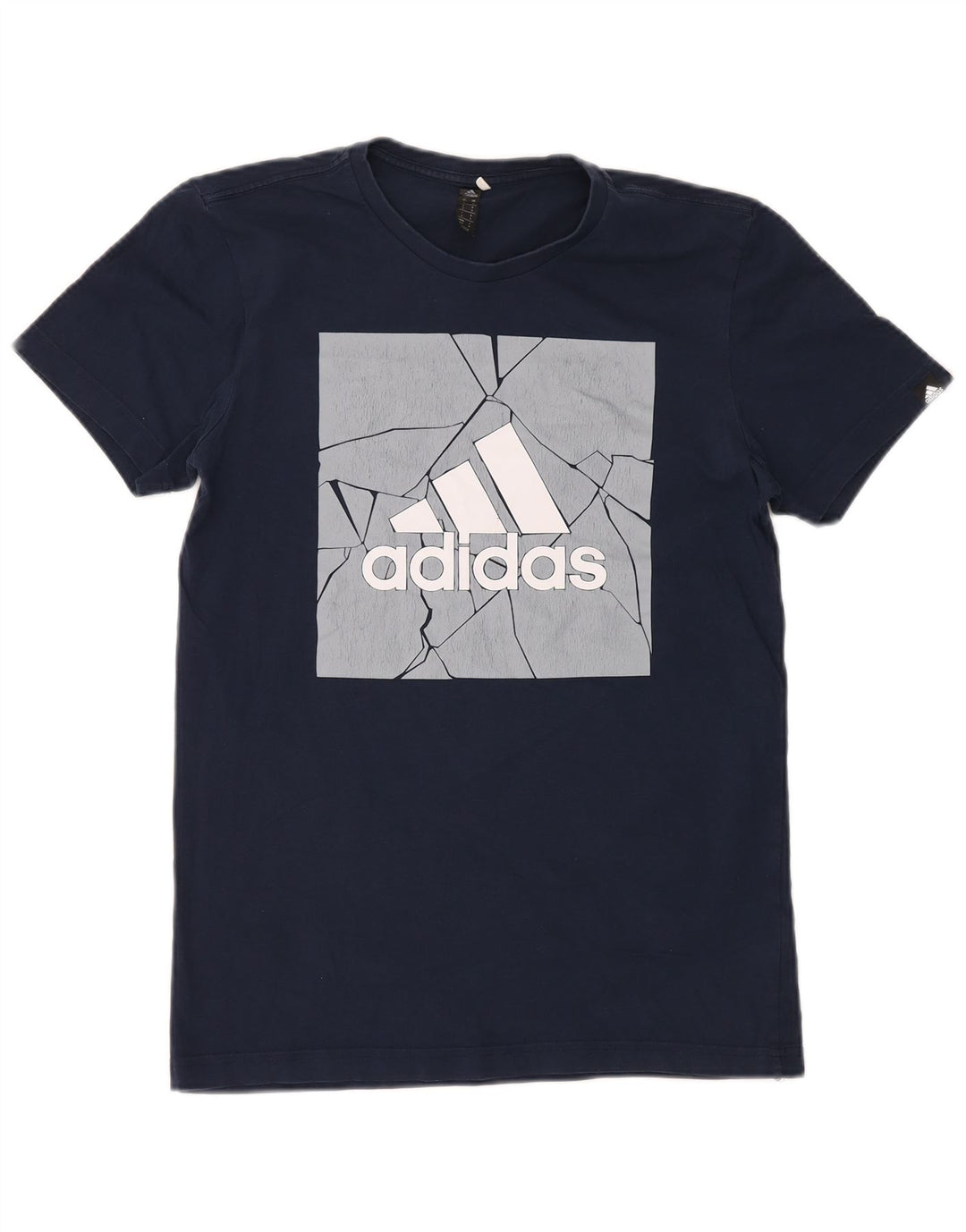 Tricou grafic pentru bărbați Adidas Top mic din bumbac bleumarin