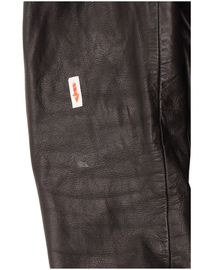 Jachetă de piele vintage pentru femei UK 12 Medium Black Leather