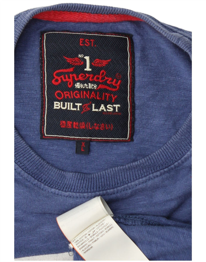 Tricou grafic pentru bărbați SUPERDRY Top XL Bumbac albastru