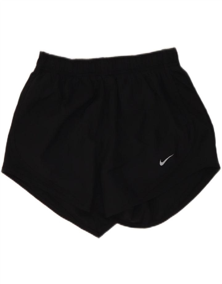 Pantaloni scurti sport NIKE Dri Fit pentru femei UK 10 Poliester negru mic