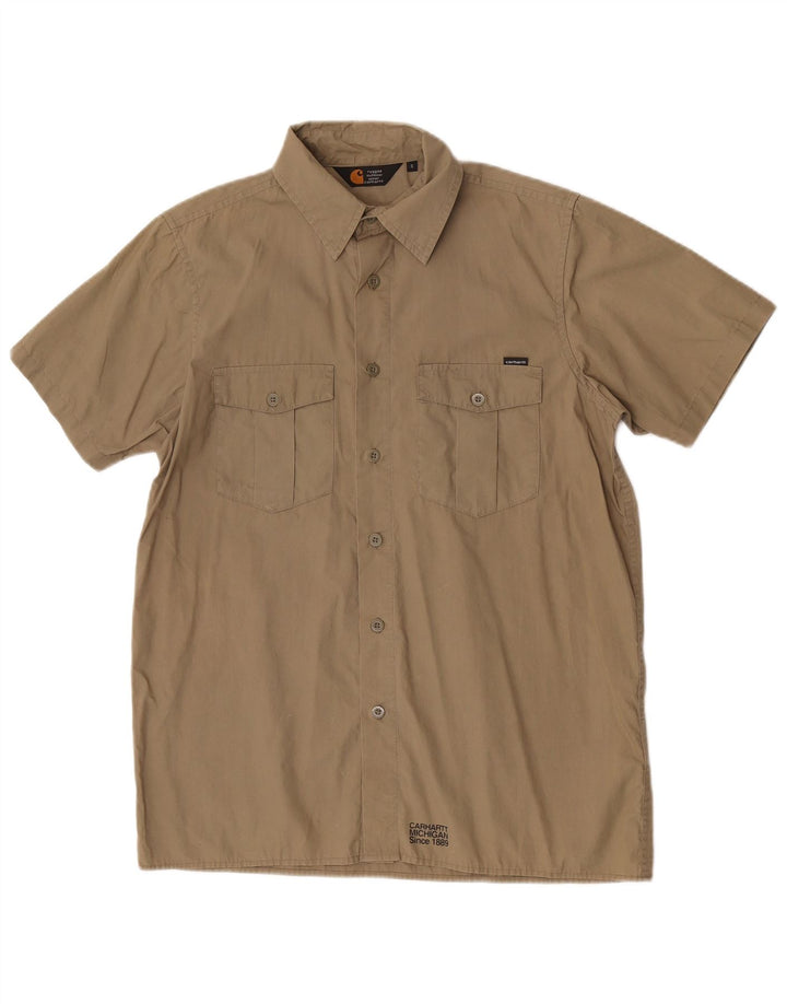 Cămașă cu mânecă scurtă pentru bărbați Carhartt, bumbac kaki mic